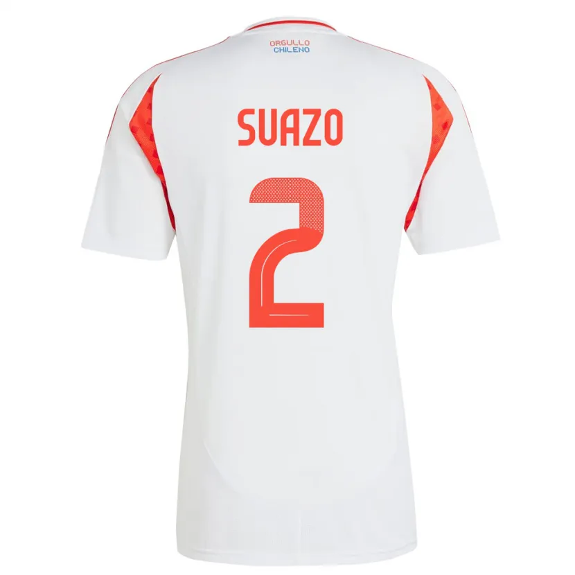 Danxen Kid Chile Gabriel Suazo #2 White Away Jersey 24-26 T-Shirt