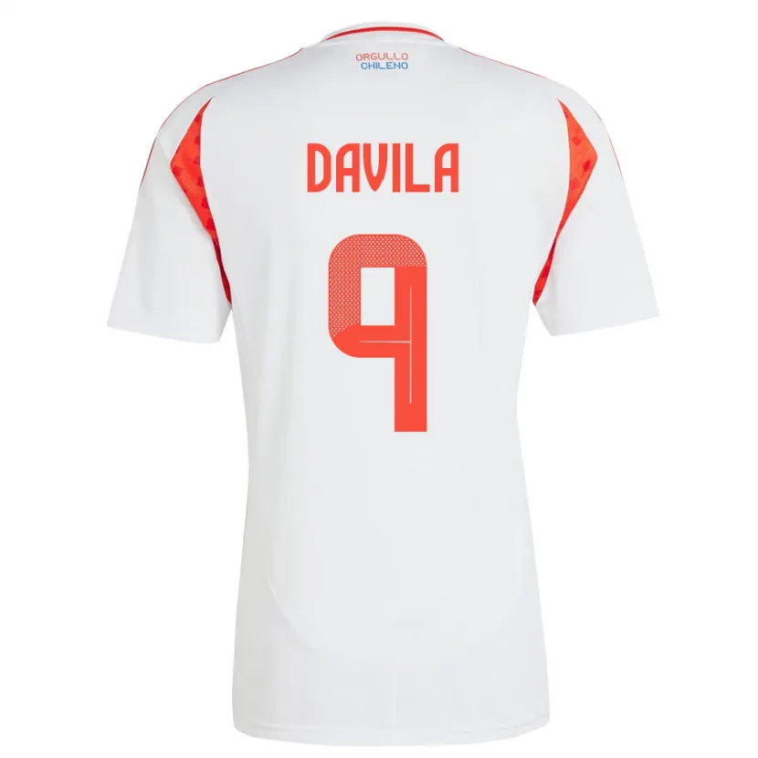 Danxen Kid Chile Víctor Dávila #9 White Away Jersey 24-26 T-Shirt