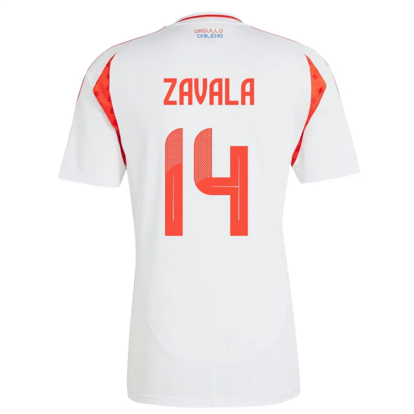 Danxen Kid Chile Cristián Zavala #14 White Away Jersey 24-26 T-Shirt