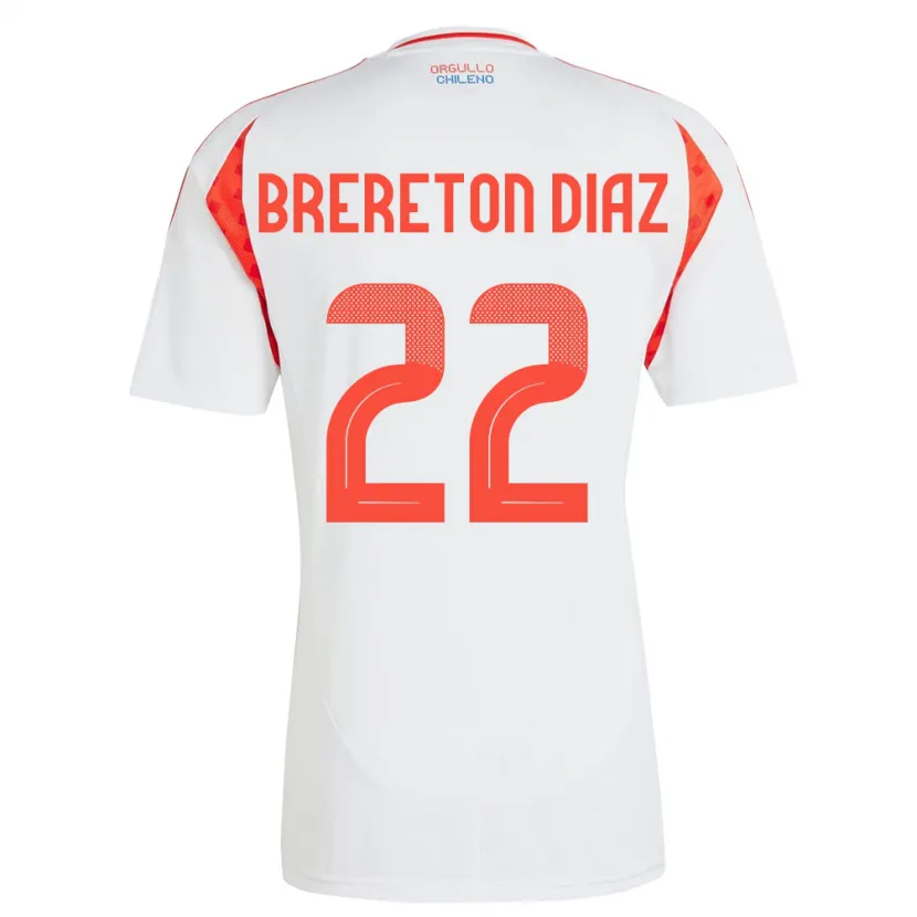 Danxen Kid Chile Ben Brereton Díaz #22 White Away Jersey 24-26 T-Shirt