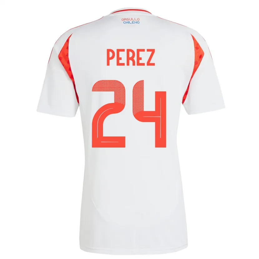 Danxen Kid Chile César Pérez #24 White Away Jersey 24-26 T-Shirt