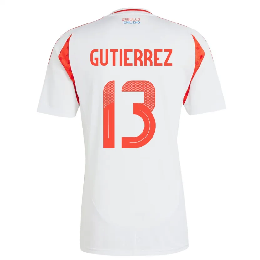 Danxen Kid Chile Daniel Gutiérrez #13 White Away Jersey 24-26 T-Shirt