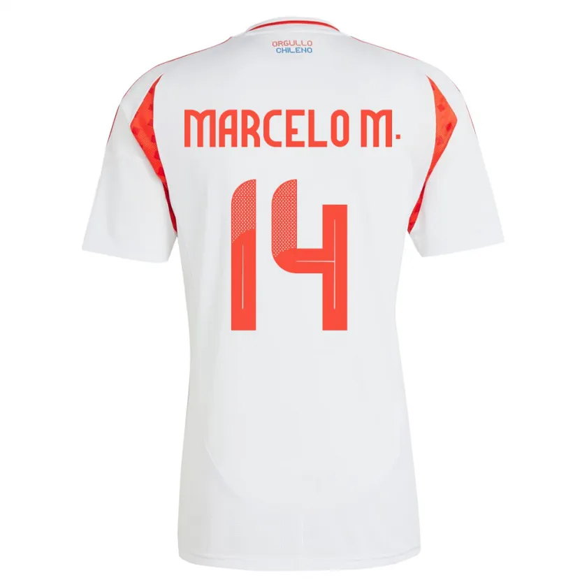 Danxen Kid Chile Marcelo Morales #14 White Away Jersey 24-26 T-Shirt