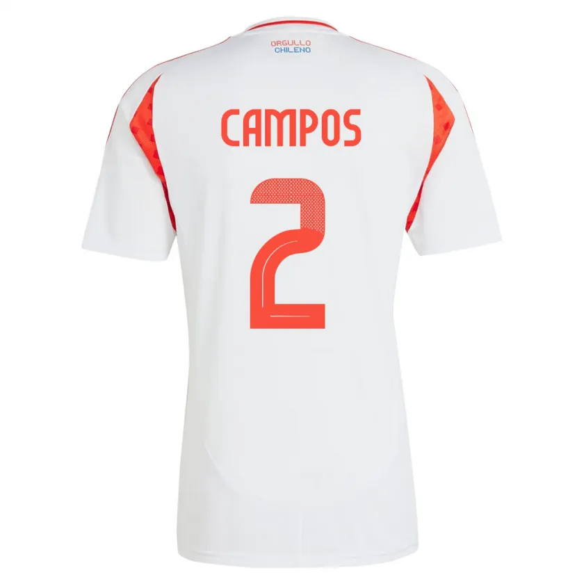 Danxen Kid Chile Víctor Campos #2 White Away Jersey 24-26 T-Shirt