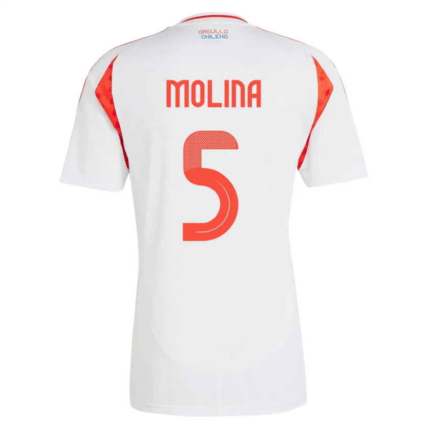 Danxen Kid Chile Benjamín Molina #5 White Away Jersey 24-26 T-Shirt