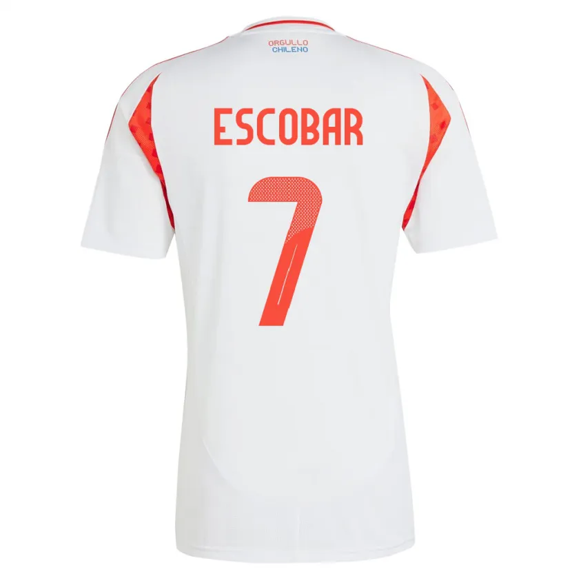 Danxen Kid Chile Bastián Escobar #7 White Away Jersey 24-26 T-Shirt