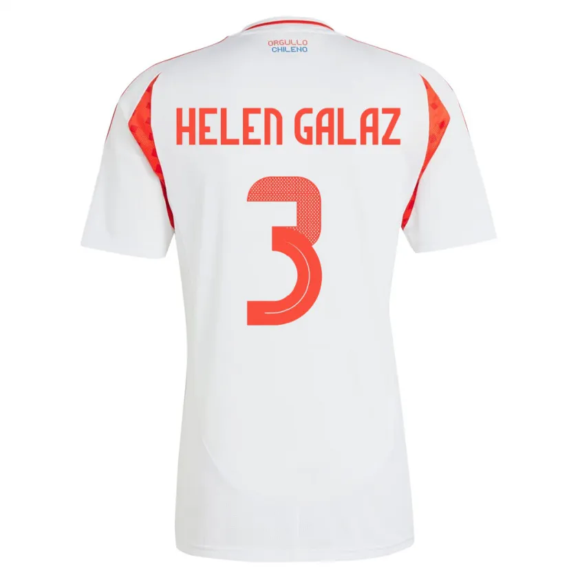 Danxen Kid Chile Su Helen Galaz #3 White Away Jersey 24-26 T-Shirt