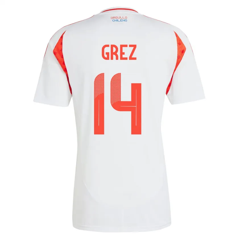 Danxen Kid Chile Javiera Grez #14 White Away Jersey 24-26 T-Shirt