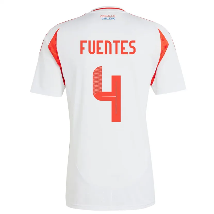 Danxen Kid Chile Karen Fuentes #4 White Away Jersey 24-26 T-Shirt