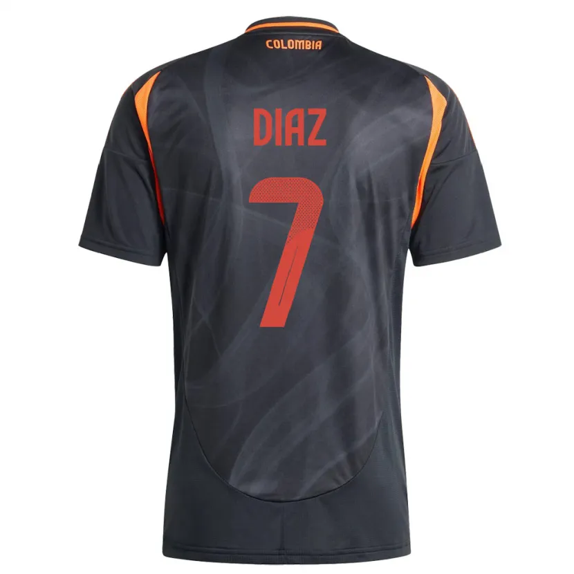 Danxen Kid Colombia Luis Díaz #7 Black Away Jersey 24-26 T-Shirt