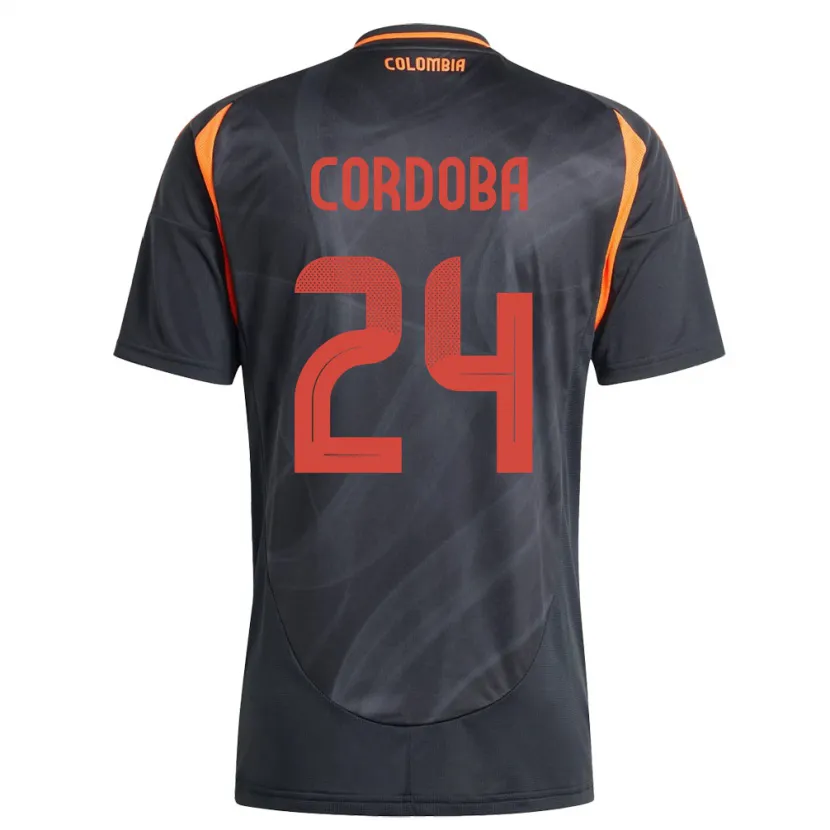 Danxen Kid Colombia Jhon Córdoba #24 Black Away Jersey 24-26 T-Shirt