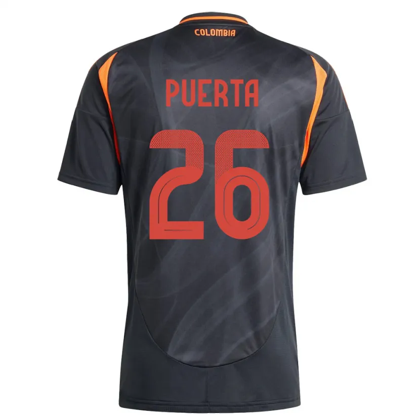 Danxen Kid Colombia Gustavo Puerta #26 Black Away Jersey 24-26 T-Shirt