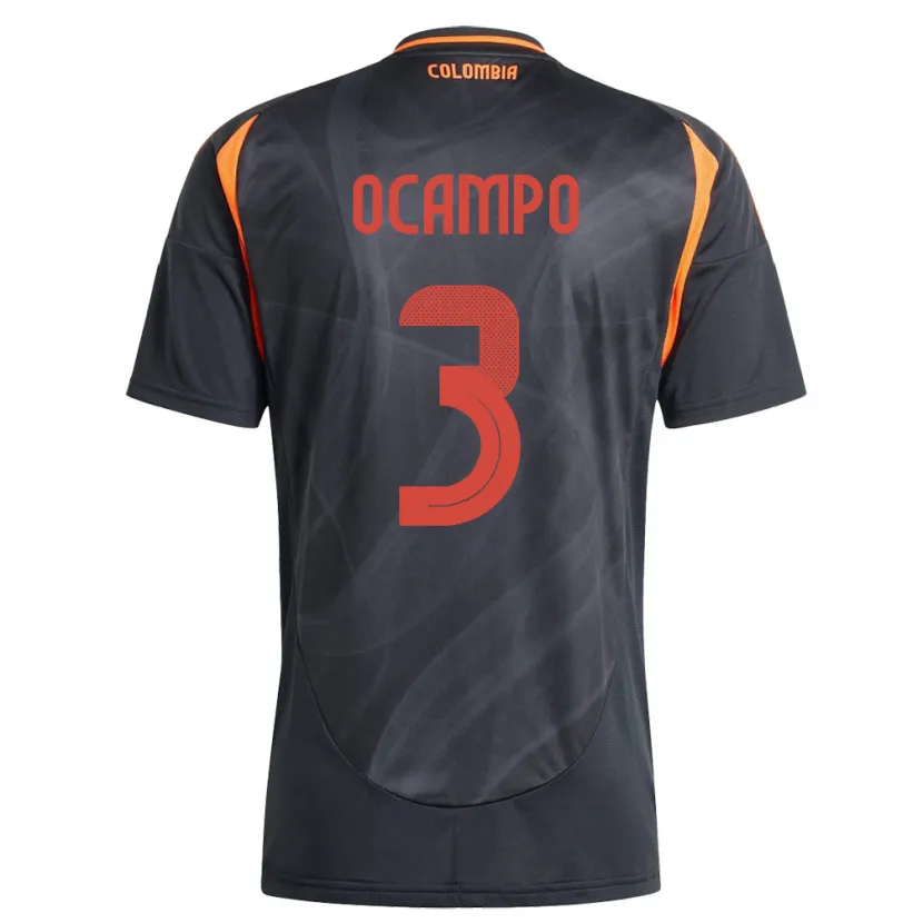 Danxen Kid Colombia Édier Ocampo #3 Black Away Jersey 24-26 T-Shirt