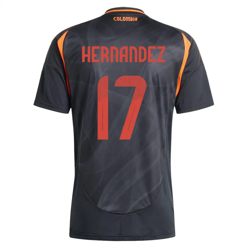 Danxen Kid Colombia Jhoan Hernández #17 Black Away Jersey 24-26 T-Shirt