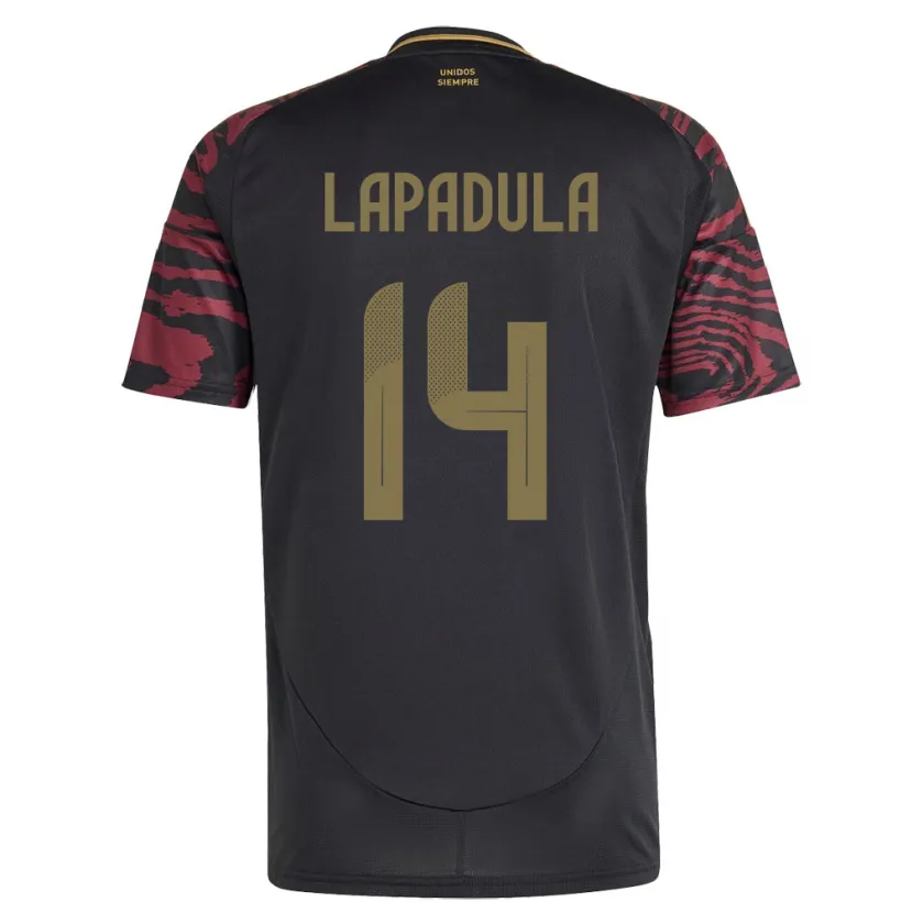 Danxen Kid Peru Gianluca Lapadula #14 Black Away Jersey 24-26 T-Shirt