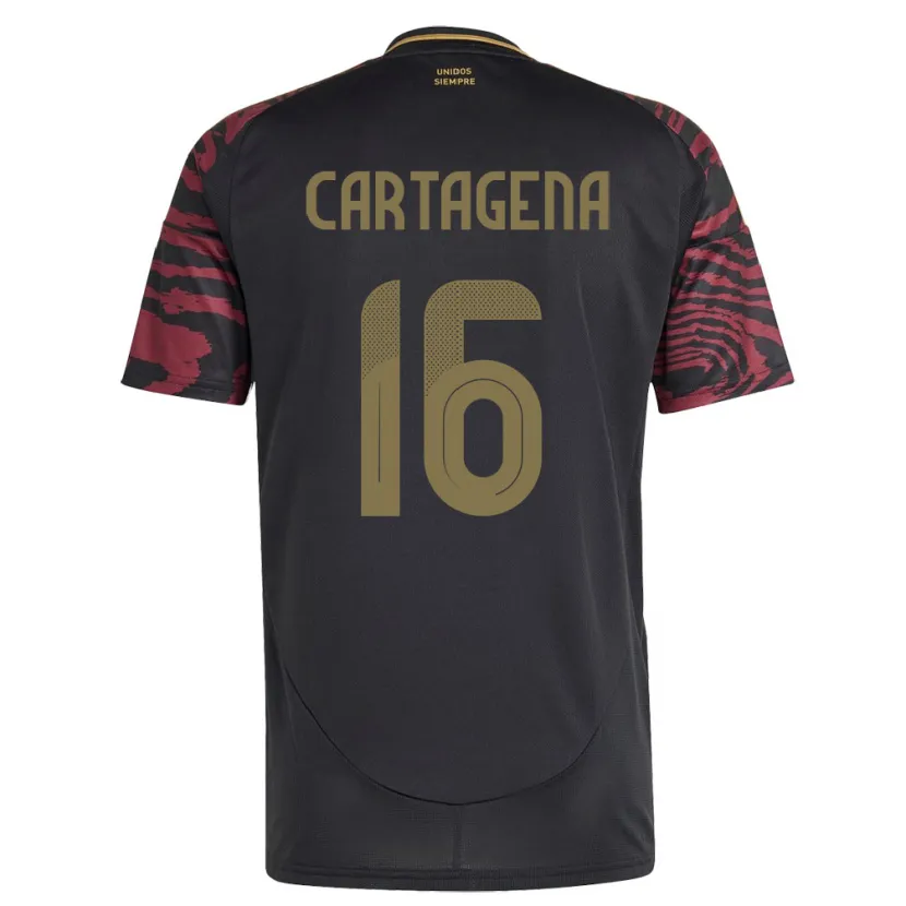 Danxen Kid Peru Wilder Cartagena #16 Black Away Jersey 24-26 T-Shirt