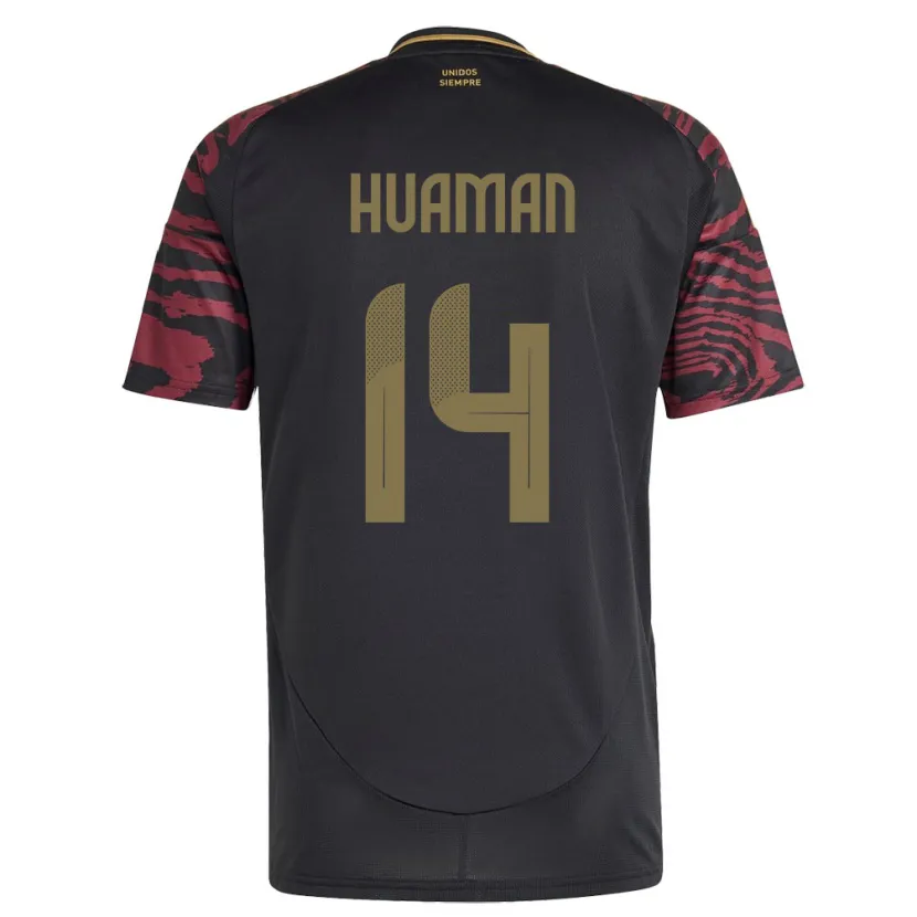 Danxen Kid Peru Marco Huamán #14 Black Away Jersey 24-26 T-Shirt