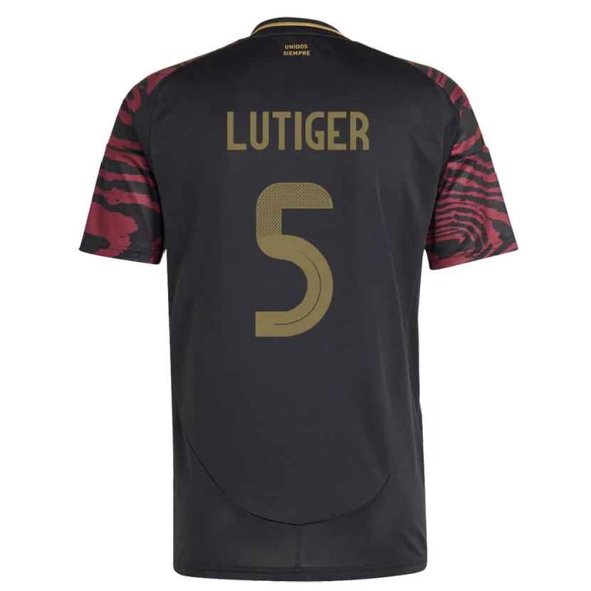 Danxen Kid Peru Rafael Lutiger #5 Black Away Jersey 24-26 T-Shirt