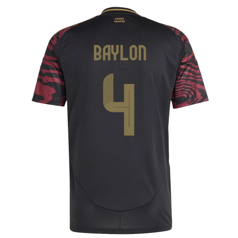 Danxen Kid Peru Luis Baylón #4 Black Away Jersey 24-26 T-Shirt