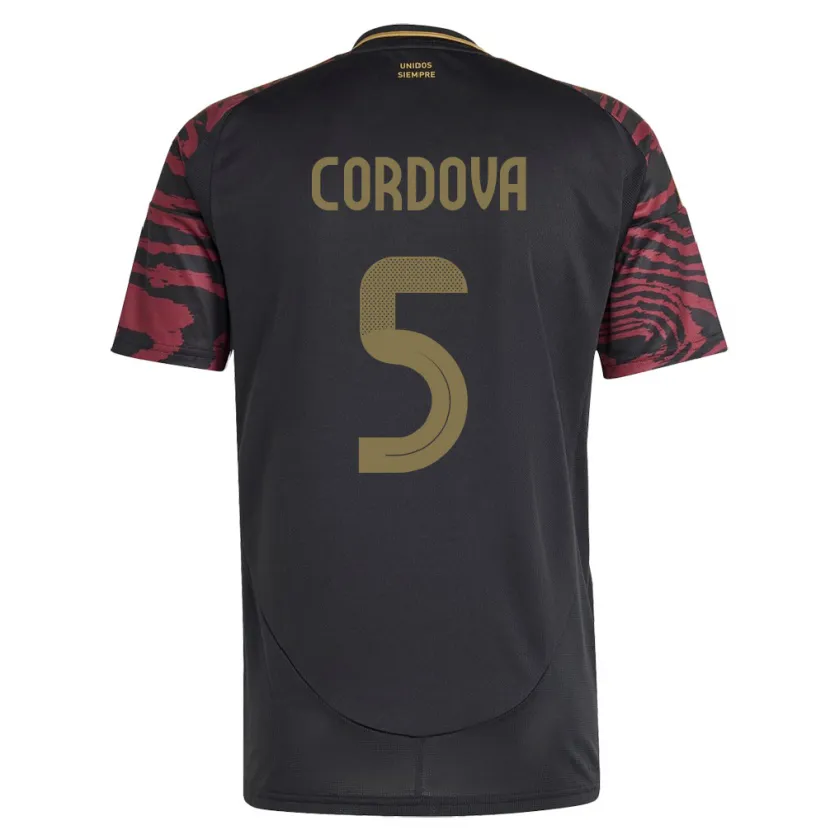 Danxen Kid Peru Bryan Córdova #5 Black Away Jersey 24-26 T-Shirt