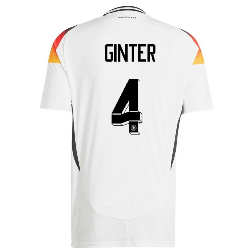 Danxen Men Germany Matthias Ginter #4 White Home Jersey 24-26 T-Shirt