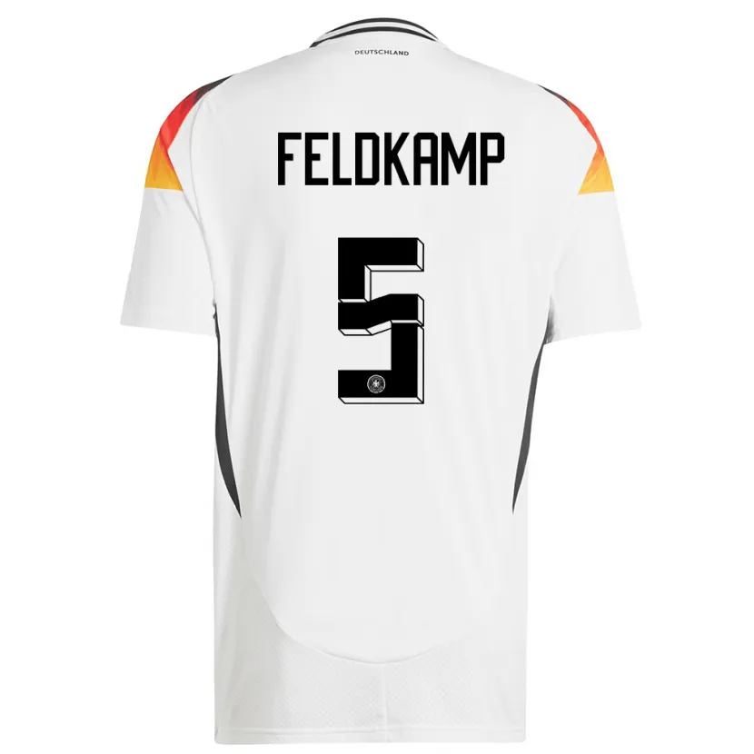 Danxen Men Germany Jana Feldkamp #5 White Home Jersey 24-26 T-Shirt