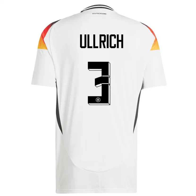 Danxen Men Germany Lukas Ullrich #3 White Home Jersey 24-26 T-Shirt