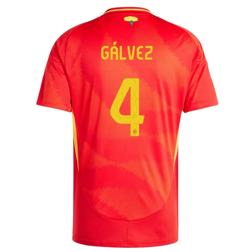 Danxen Men Spain Rocio Galvez #4 Red Home Jersey 24-26 T-Shirt