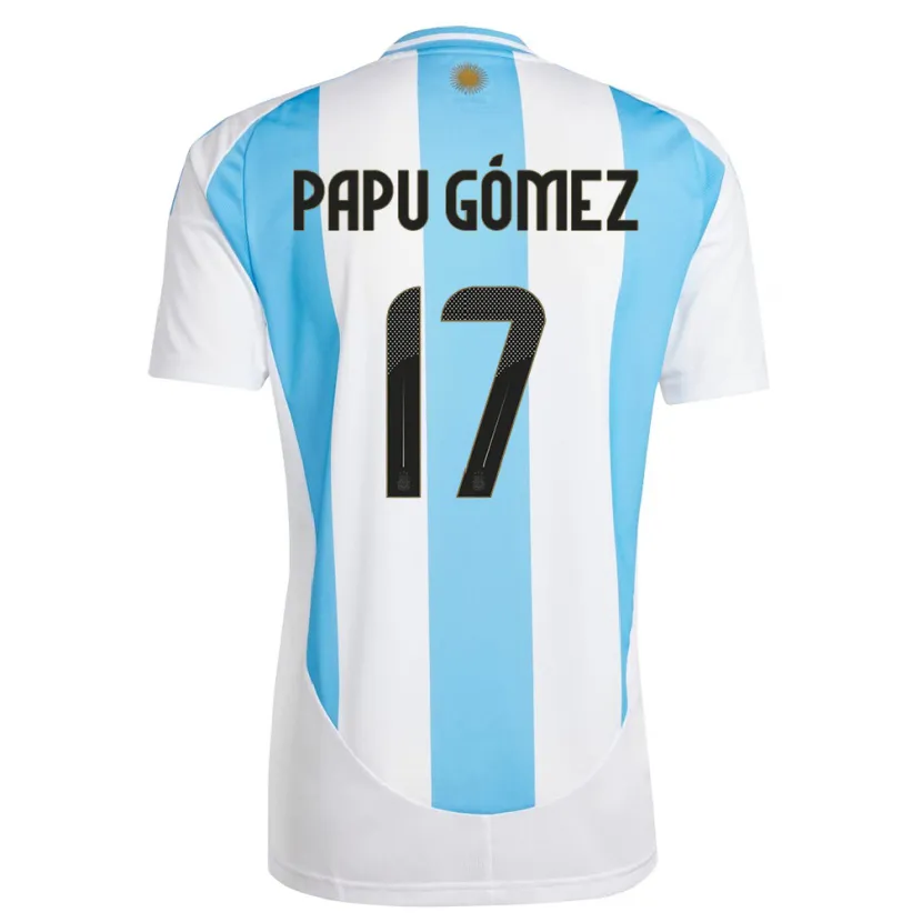 Danxen Men Argentina Papu Gomez #17 White Blue Home Jersey 24-26 T-Shirt