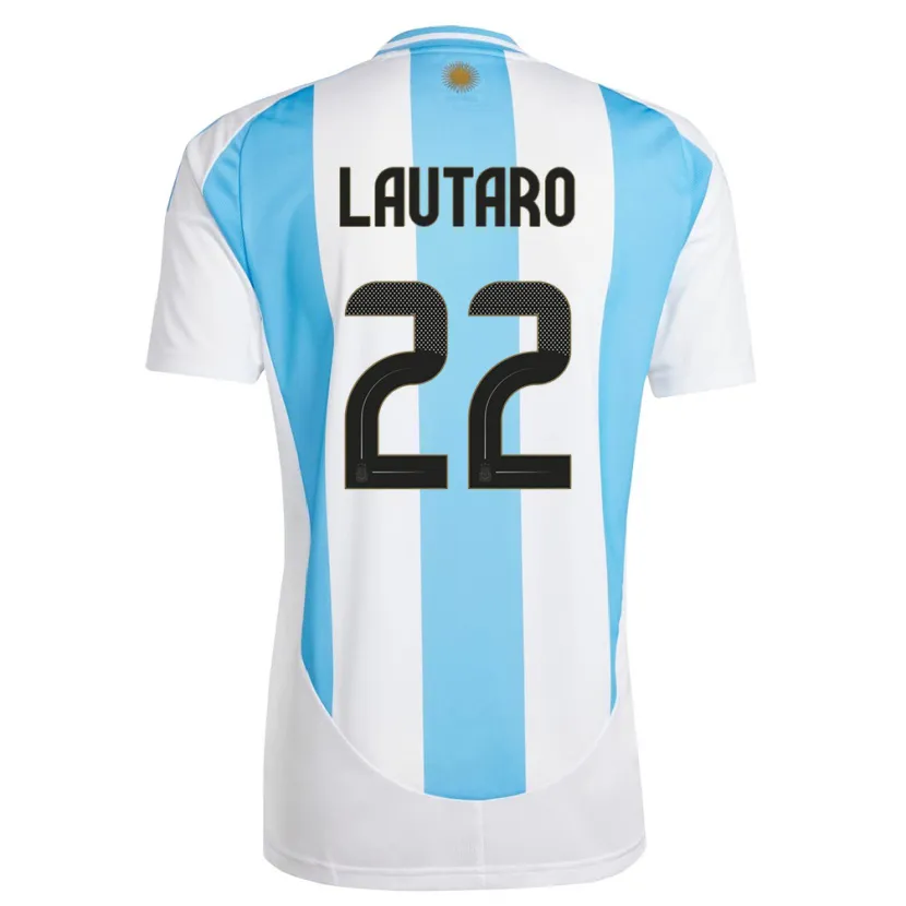 Danxen Men Argentina Lautaro Martinez #22 White Blue Home Jersey 24-26 T-Shirt