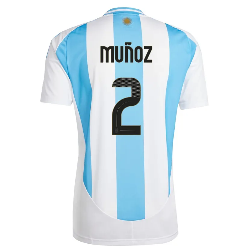 Danxen Men Argentina Luana Munoz #2 White Blue Home Jersey 24-26 T-Shirt