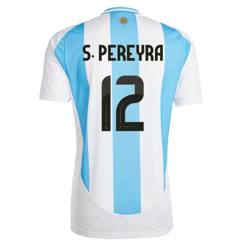 Danxen Men Argentina Solana Pereyra #12 White Blue Home Jersey 24-26 T-Shirt