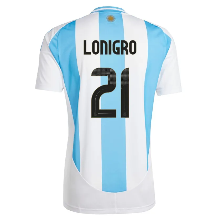 Danxen Men Argentina Erica Lonigro #21 White Blue Home Jersey 24-26 T-Shirt