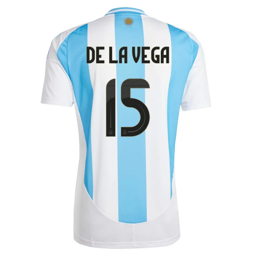 Danxen Men Argentina Pedro De La Vega #15 White Blue Home Jersey 24-26 T-Shirt