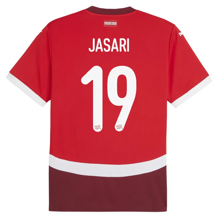 Danxen Men Switzerland Ardon Jasari #19 Red Home Jersey 24-26 T-Shirt