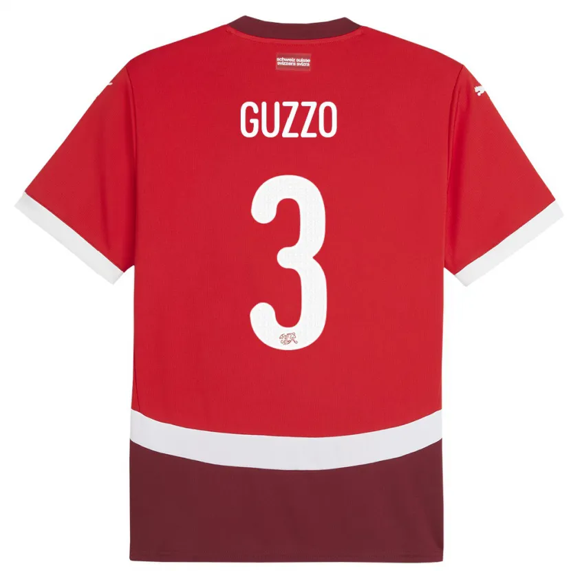 Danxen Men Switzerland Ramon Guzzo #3 Red Home Jersey 24-26 T-Shirt