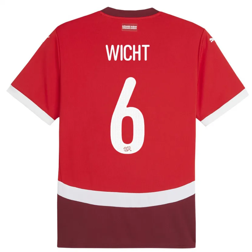 Danxen Men Switzerland Nathan Wicht #6 Red Home Jersey 24-26 T-Shirt