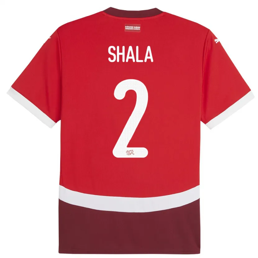 Danxen Men Switzerland Besnik Shala #2 Red Home Jersey 24-26 T-Shirt