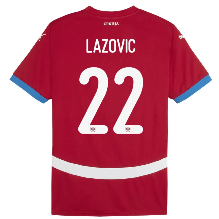 Danxen Men Serbia Darko Lazovic #22 Red Home Jersey 24-26 T-Shirt