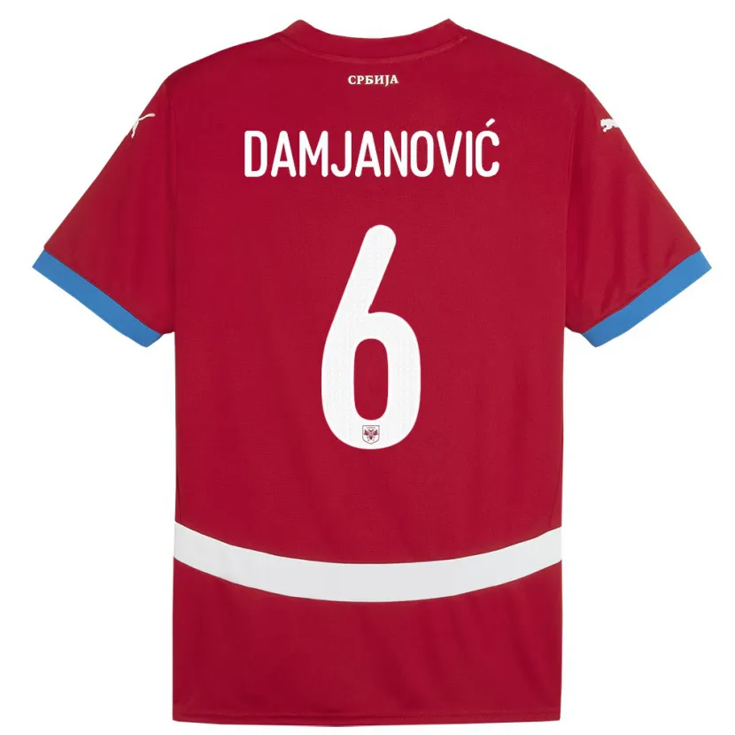 Danxen Men Serbia Nevena Damjanovic #6 Red Home Jersey 24-26 T-Shirt