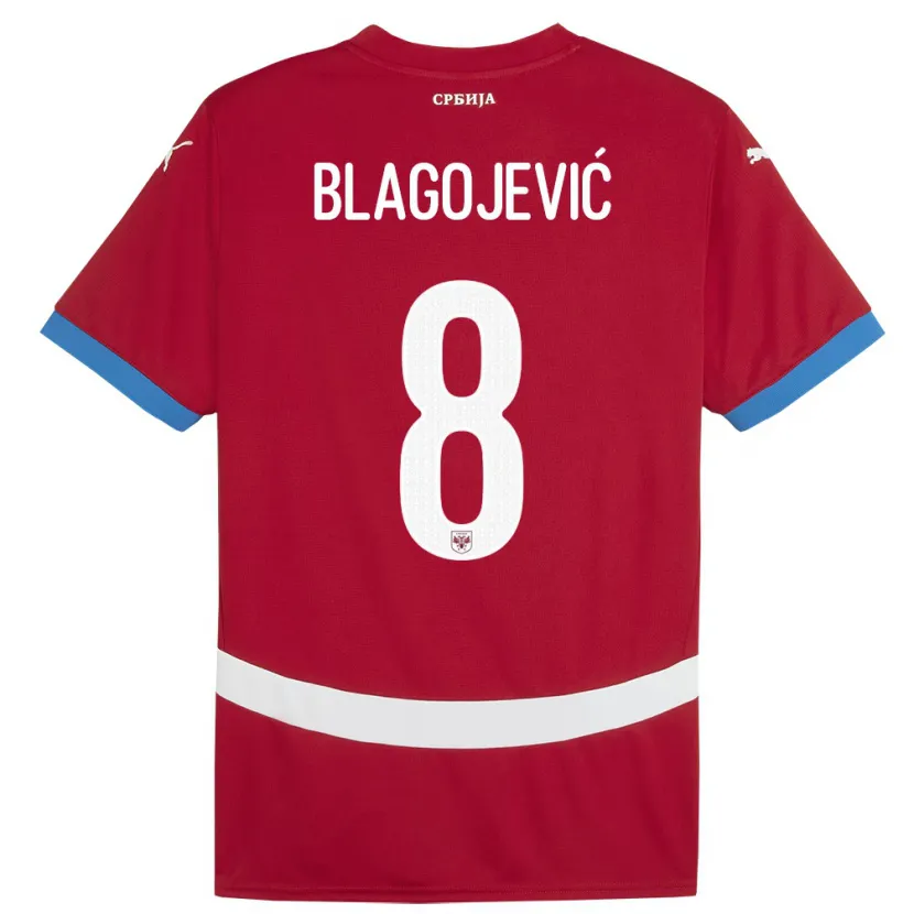 Danxen Men Serbia Dina Blagojevic #8 Red Home Jersey 24-26 T-Shirt