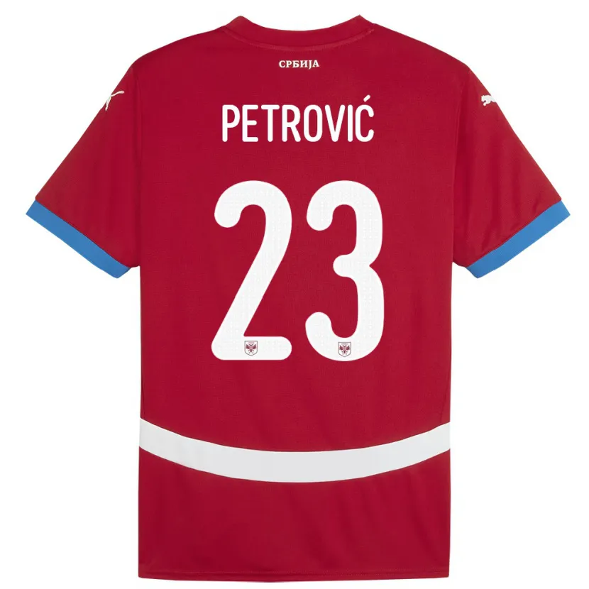 Danxen Men Serbia Jovana Petrovic #23 Red Home Jersey 24-26 T-Shirt