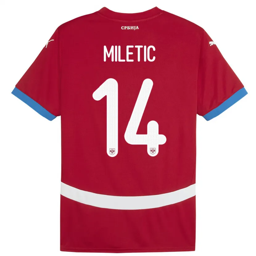 Danxen Men Serbia Vladimir Miletic #14 Red Home Jersey 24-26 T-Shirt