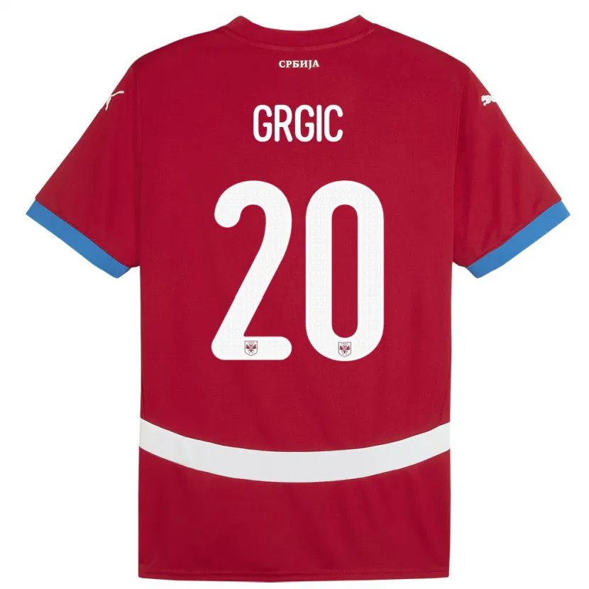 Danxen Men Serbia Dario Grgic #20 Red Home Jersey 24-26 T-Shirt