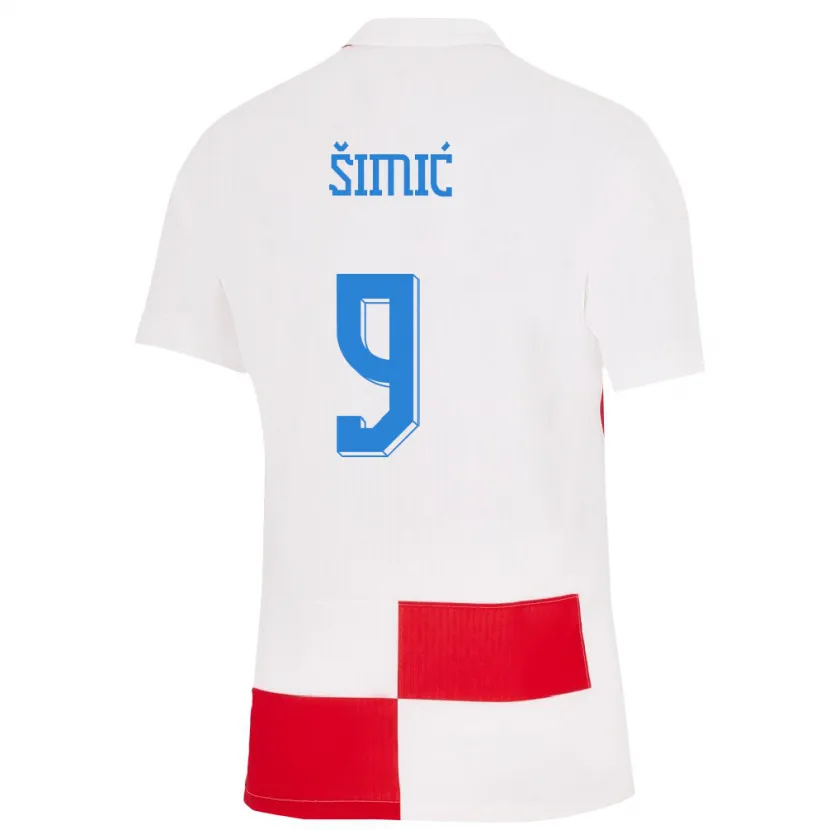 Danxen Men Croatia Roko Simic #9 White Red Home Jersey 24-26 T-Shirt