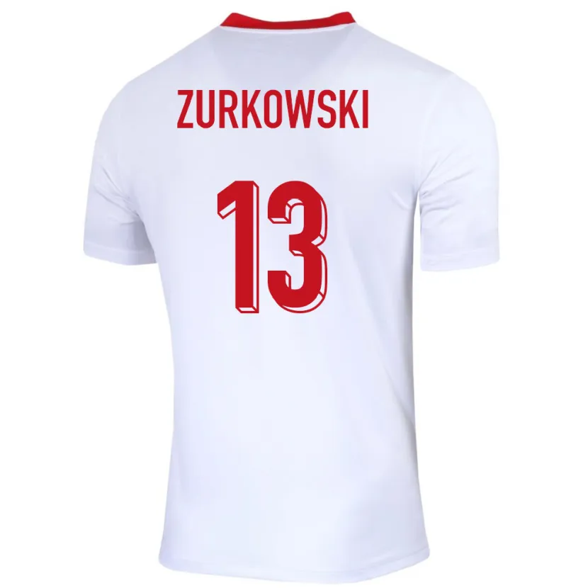 Danxen Men Poland Szymon Zurkowski #13 White Home Jersey 24-26 T-Shirt