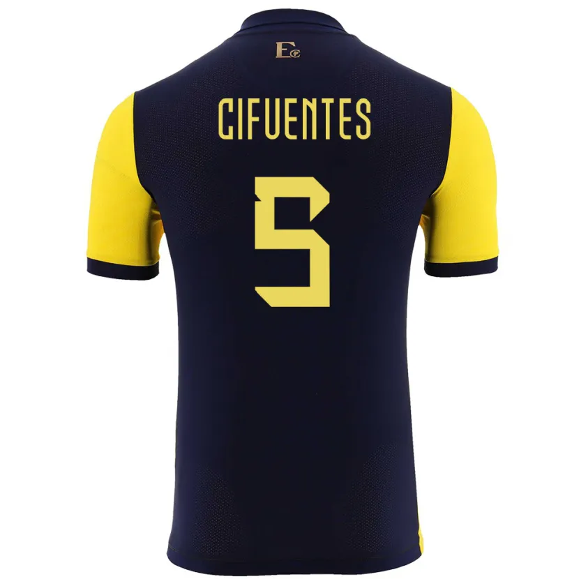 Danxen Men Ecuador Jose Cifuentes #5 Yellow Home Jersey 24-26 T-Shirt