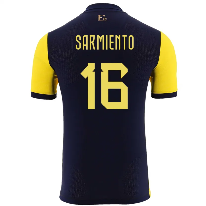 Danxen Men Ecuador Jeremy Sarmiento #16 Yellow Home Jersey 24-26 T-Shirt