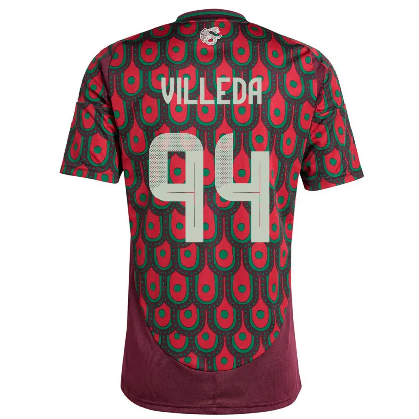 Danxen Men Mexico Melany Villeda #94 Maroon Home Jersey 24-26 T-Shirt