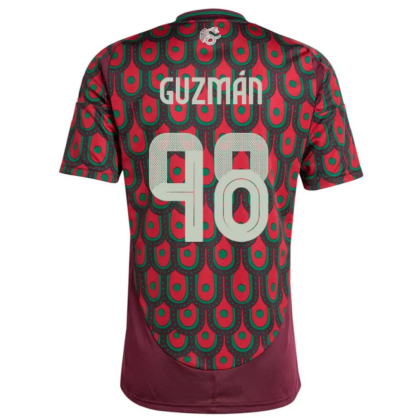 Danxen Men Mexico Kinberly Guzman #98 Maroon Home Jersey 24-26 T-Shirt